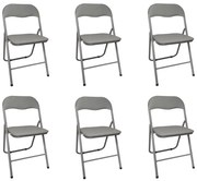 Zestaw 6szt. krzesło składane ogrodowe cateringowe bankietowe biurowe C-9281 szare