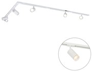 Nowoczesny system oświetlenia szynowego z 5 reflektorami białymi 1-fazowymi - Iconic Jeana