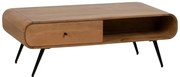 Stolik z litego drewna mindi w naturalnym kolorze 60x120 cm Mahón – Ixia