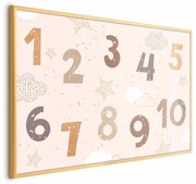 Plakat Cyferki 60x40 cm z ramą złotą bez marginesu ARTGEIST B