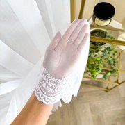 Firana gładka na metry biała nowoczesna z dolnym haftem - wys. 300 cm