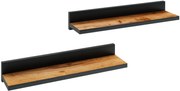 Zestaw Półek Czarny Wiszących + Dąb Craft 2 Szt C7-W57
