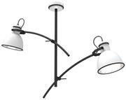Lampa wisząca na pręcie ZUMBA 2xE27/60W/230V biała/czarna