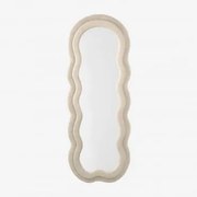 Lustro Ścienne 60x160 Cm Tapicerowane Evelyn Chenille Biały - Sklum