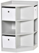 HOMCOM Regał na zabawki dla dzieci z 3 szufladami filcowymi, MDF, zabezpieczenie przed przewróceniem, Szary