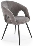 Popielate tapicerowane krzesło obrotowe F3-G50