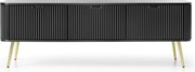 Szafka RTV: Czarna, złote nogi, 168 x 57 x 39 cm