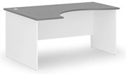 Ergonomiczne biurko PRIMO WHITE, 160x120 cm, lewe, biało-grafitowe