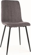 Ciemnoszare krzesło do jadalni ALAN B z czarnymi nogami