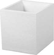 Doniczka Kwadratowa Graphit Biały 39,5 x 39,5 x 43,5 cm - 35 L - Nowoczesny Design - Odporna na Warunki Zewnętrzne i Wewnętrzne