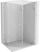 Mexen Lunar L kabina prysznicowa pięciokątna uchylna lewa 80 x 100 cm, transparent, nikiel szczotkowany - 831L-080L-100P-97-00-L