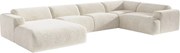 Kanapa wieloosobowa narożna lewostronna z białej tkaniny z bukli POGNI marki Maison Céphy