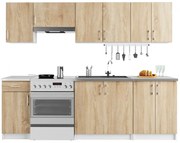 Komplet mebli kuchennych 240 cm dąb sonoma N9-H08