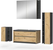 Zestaw mebli łazienkowych antracyt/artisan 100x45x50 edelin