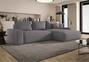 Narożnik MONA z funkcją spania ARAGON 93 szary prawy sofa w kształcie litery L z pojemnikiem na pościel sofa do salonu kanapa sofa rozkładana kanapa z pojemnikiem