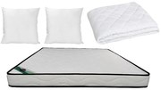Zestaw pościelowy 140 x 190 cm materac piankowy z pokrowcem bambusowym gr.15cm + kołdra + 2 poduszki - KANANI de NATUREA