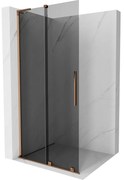 Mexen Velar L ścianka prysznicowa rozsuwana Walk-in 100 x 200 cm, grafit 8 mm, różowe złoto - 871-100-003-43-60