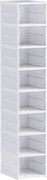 HOMCOM Regał na Buty 8-Poziomowy, Składany, z Wentylowanym Tyłem, Plastikowy, Biały