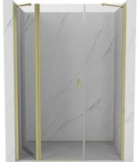 Mexen Mist drzwi prysznicowe uchylne 120 cm, transparent, złote szczotkowane - 8A4-120-001-55-00