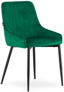 Zielone tapicerowane metalowe krzesło pikowane L5-C88