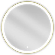 Mexen Esso lustro łazienkowe podświetlane, okragłe 80 cm, LED 6000K, antypara, rama złota szczotkowana - 9825-080-080-611-50