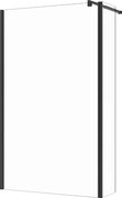 Kabina prysznicowa typu walk-in z panelem uchylnym - Czarny mat - Szkło 6 mm - (120 + 40) x 200 cm - DAREN