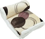 Koc z barankiem Koła brązowy, 150 x 200 cm