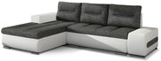 Narożnik z funkcją spania OTTAVIO grafitowy/biały lewy ELTAP
