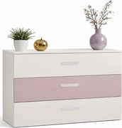 Dziecięca komoda z szufladami kaszmir + różowy T8-T16