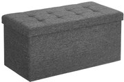 Duża szara składana pufa ze schowkiem K4-N31