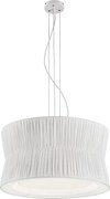 Lampa sufitowa CORA w stylu klasycznym - plisowany klosz wst?gowy - g?. ø59 cm x 3x E27 60W - stalowo-bia?a - IP20