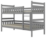 Łóżko piętrowe BARTEK 160x80 szare drewniane KOCOT KIDS