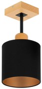 Czarna lampa sufitowa, jednopunktowy spot CL-DSC10x10BU-SC z drewna E2