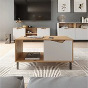 Stolik kawowy biały/artystyczny 90x50x47 marelle