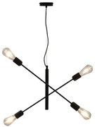 Czarna ruchoma lampa wisząca z żarówkami - 4X EX82 N2-W13