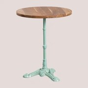 Okrągły Stolik Barowy Z Drewna Akacjowego Vienna Ø60 Cm & Rajska Wyspa Zielona - Sklum