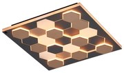 Czarna lampa sufitowa LED ze sterowaniem głosowym/mobilną aplikacją i metalowym kloszem 55x55 cm Cifavo – CINQUE