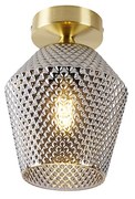 Lampa sufitowa w stylu art deco mosiądz z dymionym szkłem - Karce ArtDeco Oswietlenie wewnetrzne