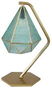 Rabalux 74200 vintage lampa stołowa Norah, złoty/niebieski