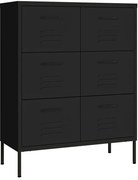 Czarna stalowa szafka na narzędzia z 6 szufladami W4-P22