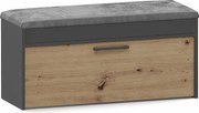 Szafka na obuwie Parma | Antracyt/Dąb Artisan | 100x35x49 cm | Szafka na obuwie z siedziskiem i schowkiem
