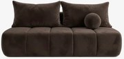 Sofa z Funkcją Spania SARIA Brązowa Welurowa Nowoczesna
