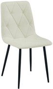 Beżowe krzesło tapicerowane z czarnymi nogami D0-M97