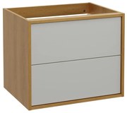 Szafka pod umywalkę ERIN 2S 60cm dąb karmel/biała STRAMA