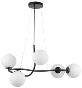 Lampa wisząca - Vena 5, białe klosze - nowoczesne oświetlenie wnętrza, 33668