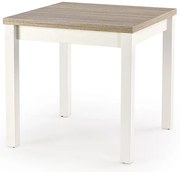 Kwadratowy rozkładany stół biały + dąb sonoma M3-A12