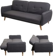 Sofa rozkładana MCW-J18,  antracyt/szary