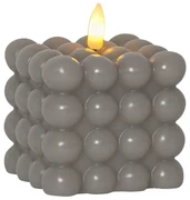 Szara woskowa świeca LED Star Trading Flamme Dot, wys. 9,5 cm
