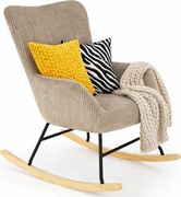 Popielaty fotel uszak z funkcją kołyski F0-L82