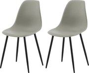 Zestaw 2 krzeseł jadalnianych Polar z szarym i czarnym tworzywem sztucznym